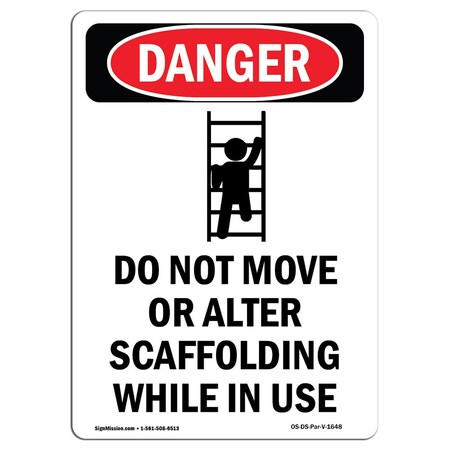 Signmission OSHA Danger Sign, Do Not Move Or Alter, 5in X 3.5in Decal, 3.5" W, 5" L, Portrait OS-DS-D-35-V-1648